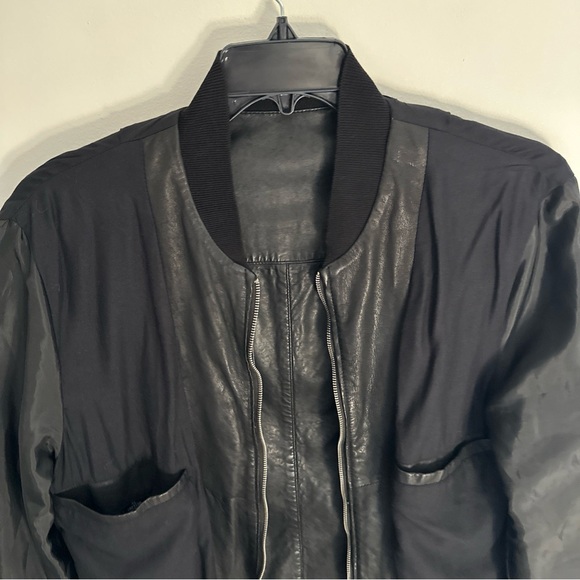 ALLSAINTS Leather Jacket XL Mens Black XL Biker Bomber All saints - Picture 13 of 16